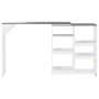 Mesa de bar con estantería móvil blanca 138x39x110 cm en Mesas de comedor | Comprar online en Foru.es