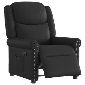 Sillón reclinable eléctrico cuero sintético negro brillante en Sillones | Comprar online en Foru.es