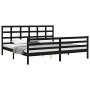 Estructura de cama con cabecero madera maciza negro 200x200 cm de vidaXL, Camas y somieres - Ref: Foro24-3194010, Precio: 171...