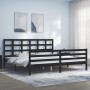 Estructura de cama con cabecero madera maciza negro 200x200 cm de vidaXL, Camas y somieres - Ref: Foro24-3194010, Precio: 171...