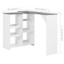 Mesa de bar con estantería móvil blanca 138x39x110 cm en Mesas de comedor | Comprar online en Foru.es