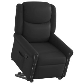 Sillón reclinable vertical de cuero sintético negro brillante en Sillones | Comprar online en Foru.es