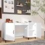 Escritorio madera contrachapada blanco brillante 140x50x75 cm de vidaXL, Escritorios - Ref: Foro24-812777, Precio: 120,55 €, ...