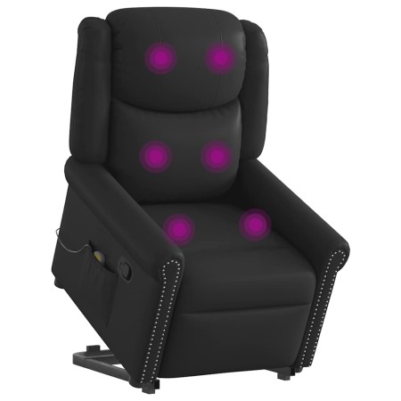 Sillón reclinable de masaje pie cuero sintético negro brillante en Sillones | Comprar online en Foru.es