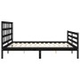 Estructura de cama con cabecero madera maciza negro 200x200 cm de vidaXL, Camas y somieres - Ref: Foro24-3194010, Precio: 171...