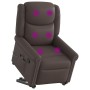 Sillón reclinable masaje pie cuero sintético marrón brillante en Sillones | Comprar online en Foru.es