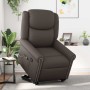 Sillón reclinable masaje pie cuero sintético marrón brillante en Sillones | Comprar online en Foru.es