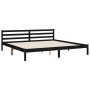 Estructura de cama con cabecero madera maciza negro 200x200 cm de vidaXL, Camas y somieres - Ref: Foro24-3194010, Precio: 171...