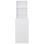 Mesa de bar con estantería blanca 115x59x200 cm en Mesas de comedor | Comprar online en Foru.es