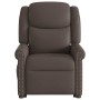 Sillón reclinable masaje pie cuero sintético marrón brillante en Sillones | Comprar online en Foru.es