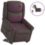 Sillón reclinable masaje pie cuero sintético marrón brillante en Sillones | Comprar online en Foru.es