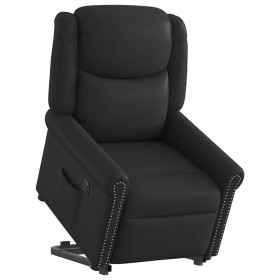 Sillón reclinable eléctrico pie cuero sintético negro brillante en Sillones | Comprar online en Foru.es