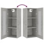 Armario colgante de pared gris hormigón 34,5x34x90 cm de vidaXL, Aparadores - Ref: Foro24-812460, Precio: 61,52 €, Descuento: %