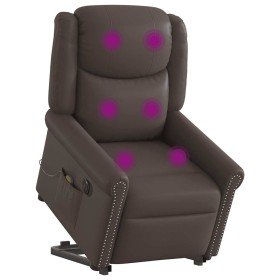 Sillón de masaje elevable eléctrico marrón brillante en Sillones | Comprar online en Foru.es