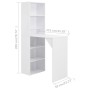 Mesa de bar con estantería blanca 115x59x200 cm en Mesas de comedor | Comprar online en Foru.es