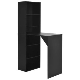 Mesa alta de bar con armario negra 115x59x200 cm en Mesas de comedor | Comprar online en Foru.es