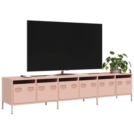 Mueble para TV acero laminado en frío rosa 202x39x43,5 cm en Muebles TV | Comprar online en Foru.es