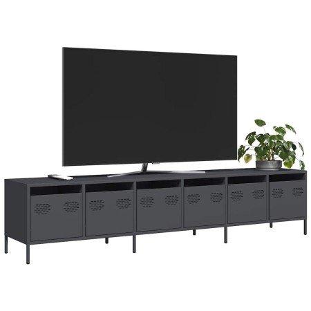 Mueble de TV acero laminado en frío antracita 202x39x43,5 cm en Muebles TV | Comprar online en Foru.es