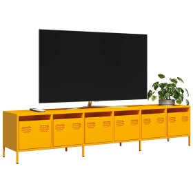 Mueble TV acero laminado en frío amarillo mostaza 202x39x43,5cm en Muebles TV | Comprar online en Foru.es
