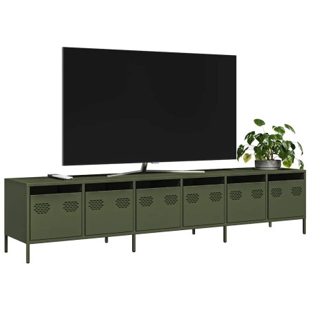 Mueble TV acero laminado en frío verde oliva 202x39x43,5 cm en Muebles TV | Comprar online en Foru.es