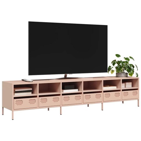 Mueble para TV acero laminado en frío rosa 202x39x43,5 cm en Muebles TV | Comprar online en Foru.es