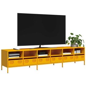 Mueble TV acero laminado en frío amarillo mostaza 202x39x43,5cm en Muebles TV | Comprar online en Foru.es