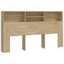 Mueble cabecero color roble Sonoma 180x19x103,5 cm de vidaXL, Cabeceros y pies de cama - Ref: Foro24-811883, Precio: 74,06 €,...