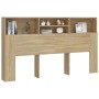 Mueble cabecero color roble Sonoma 180x19x103,5 cm de vidaXL, Cabeceros y pies de cama - Ref: Foro24-811883, Precio: 74,06 €,...