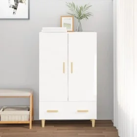 Aparador de madera contrachapada blanco brillante 70x31x115cm de vidaXL, Aparadores - Ref: Foro24-812570, Precio: 85,95 €, De...