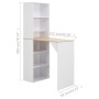 Mesa de bar con estantería blanca 115x59x200 cm en Mesas de comedor | Comprar online en Foru.es