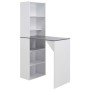 Mesa alta de bar con armario blanca 115x59x200 cm en Mesas de comedor | Comprar online en Foru.es