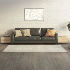 Coffee table with metal legs 2 pcs Sonoma oak 50x50x40cm by vidaXL, Coffee table - Ref: Foro24-812733, Price: 63,00 €, Discou...
