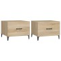 Mesa de centro con patas de metal 2 uds roble Sonoma 50x50x40cm de vidaXL, Mesas de centro - Ref: Foro24-812733, Precio: 63,5...