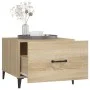 Mesa de centro con patas de metal 2 uds roble Sonoma 50x50x40cm de vidaXL, Mesas de centro - Ref: Foro24-812733, Precio: 63,0...