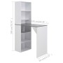 Mesa alta de bar con armario blanca 115x59x200 cm en Mesas de comedor | Comprar online en Foru.es