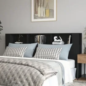 Mueble cabecero negro 220x18,5x104,5 cm de vidaXL, Cabeceros y pies de cama - Ref: Foro24-811962, Precio: 62,82 €, Descuento: %