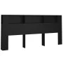 Mueble cabecero negro 220x18,5x104,5 cm de vidaXL, Cabeceros y pies de cama - Ref: Foro24-811962, Precio: 62,82 €, Descuento: %