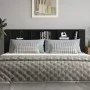 Mueble cabecero negro 220x18,5x104,5 cm de vidaXL, Cabeceros y pies de cama - Ref: Foro24-811962, Precio: 62,82 €, Descuento: %