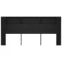 Mueble cabecero negro 220x18,5x104,5 cm de vidaXL, Cabeceros y pies de cama - Ref: Foro24-811962, Precio: 62,82 €, Descuento: %