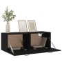 Armario de pared madera contrachapada negro 100x36,5x35 cm de vidaXL, Taquillas y armarios de almacenamiento - Ref: Foro24-81...