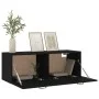 Armario de pared madera contrachapada negro 100x36,5x35 cm de vidaXL, Taquillas y armarios de almacenamiento - Ref: Foro24-81...