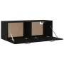 Armario de pared madera contrachapada negro 100x36,5x35 cm de vidaXL, Taquillas y armarios de almacenamiento - Ref: Foro24-81...