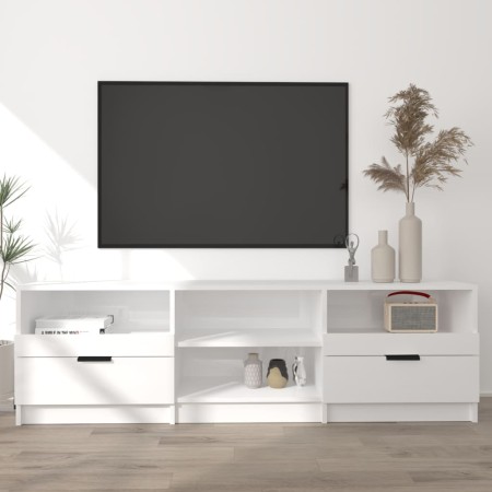 Mueble de TV madera contrachapada blanco brillo 150x33,5x45 cm de vidaXL, Muebles TV - Ref: Foro24-811463, Precio: 111,70 €, ...