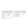 Mueble de TV madera contrachapada blanco brillo 150x33,5x45 cm de vidaXL, Muebles TV - Ref: Foro24-811463, Precio: 111,70 €, ...