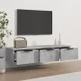 Armario de pared madera de ingeniería gris hormigón 102x30x20cm de vidaXL, Estantes y estanterías - Ref: Foro24-811407, Preci...