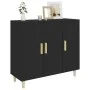 Black engineered wood sideboard 90x34x80 cm by vidaXL, Sideboards - Ref: Foro24-812493, Price: 102,17 €, Discount: %