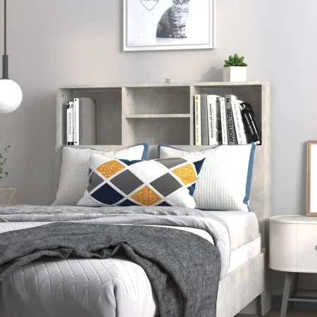Mueble cabecero gris hormigón 100x19x103,5 cm de vidaXL, Cabeceros y pies de cama - Ref: Foro24-811848, Precio: 44,87 €, Desc...