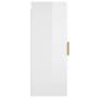 Armario pared madera contrachapada blanco brillo 34,5x34x90 cm de vidaXL, Estantes y estanterías - Ref: Foro24-812435, Precio...