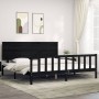 Estructura de cama con cabecero madera maciza negro 200x200 cm de vidaXL, Camas y somieres - Ref: Foro24-3193425, Precio: 220...