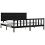 Estructura de cama con cabecero madera maciza negro 200x200 cm de vidaXL, Camas y somieres - Ref: Foro24-3193425, Precio: 220...